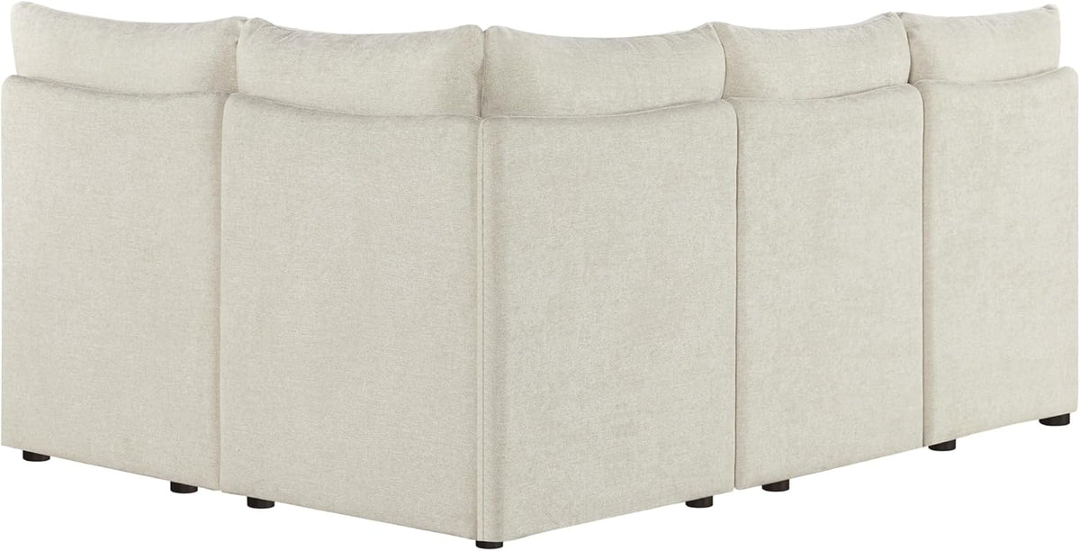 CHITA Breakfast Nook Bench with Storage, Upholstered Dining Bench with Back, Corner Kitchen & Dining Banquette Seating Nook, Dining Settee, L Shaped 4 Seats, Fabric in Linen