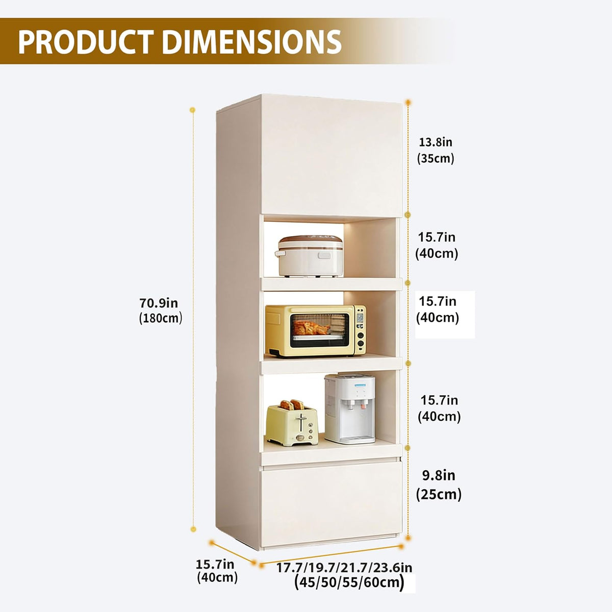 LINLIUA 71'' Tall Kitchen Pantry Cabinet, Wood Pantry Storage Cabinet with Doors, 3 Pull-Out Shelves and Drawer, Modern Slim Kitchen Hutch for Dining Room Small Space