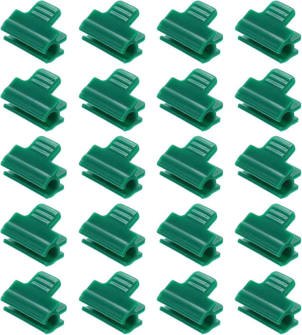 uxcell Greenhouse Clamps for 7/16inch PVC Pipe, 20pcs Greenhouse Film Clamps Shading Net Rod Clip Garden Hoops for Row Cover, Greenhouse Plastic Sheeting(Dark Green)