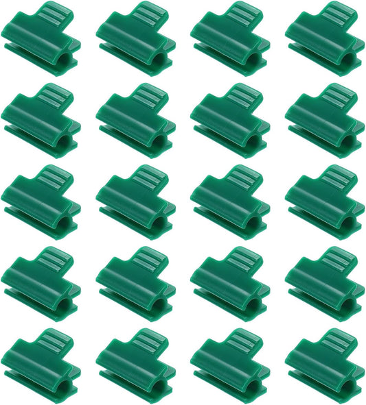 uxcell Greenhouse Clamps for 7/16inch PVC Pipe, 20pcs Greenhouse Film Clamps Shading Net Rod Clip Garden Hoops for Row Cover, Greenhouse Plastic Sheeting(Dark Green)