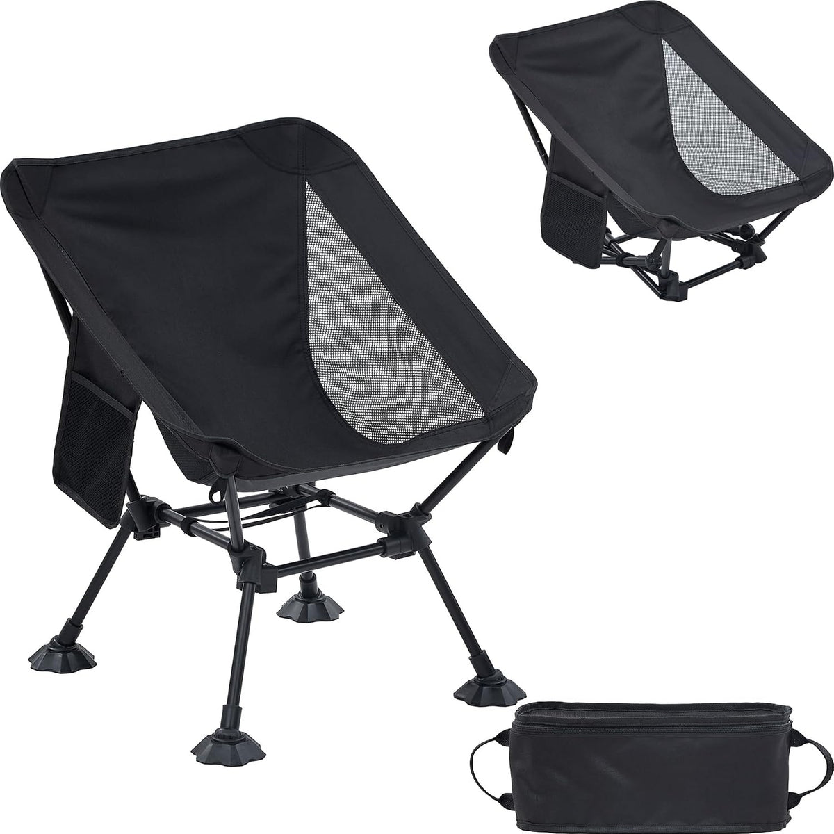 Camping Ultralight Chair,Folding Compact Chair with Anti-Sinking Large Feet and Storage Bag,Backpack Chair for Hiking,Travel,Beach