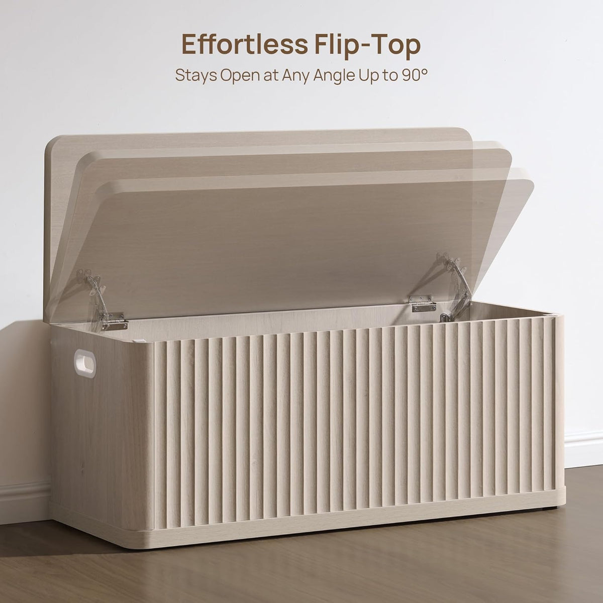 SICOTAS Storage Bench 40.2" Wide Shoe Bench with Lift Top Large Wooden Storage Chest Trunk Modern Blanket Chest with 2 Safety Hinges & Seating for Bedroom Entryway Living Room Hallway