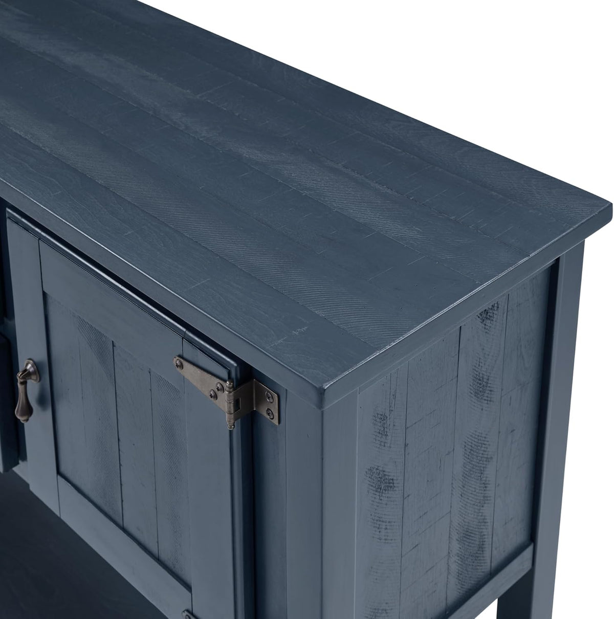 LKTART Solid Wood Farmhouse Console Table,Sofa Table with Storage Drawers and Shelves,Entryway Table for Entry Hallway Foyer Sofa Side Table,EasyAssembled (48" Navy Blue)