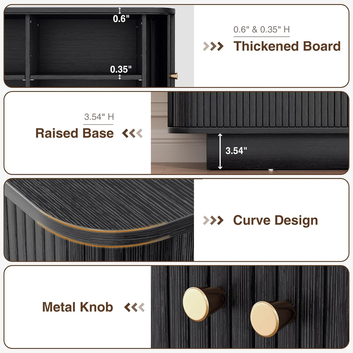 AKMAKM Fluted Shoe Storage Bench, 31" W Small Entryway Bench with Sliding Door, Mud Room Benches with Seat, Upholstered Wooden Rack Organization for Living Room, Apartment, Dorm, Black