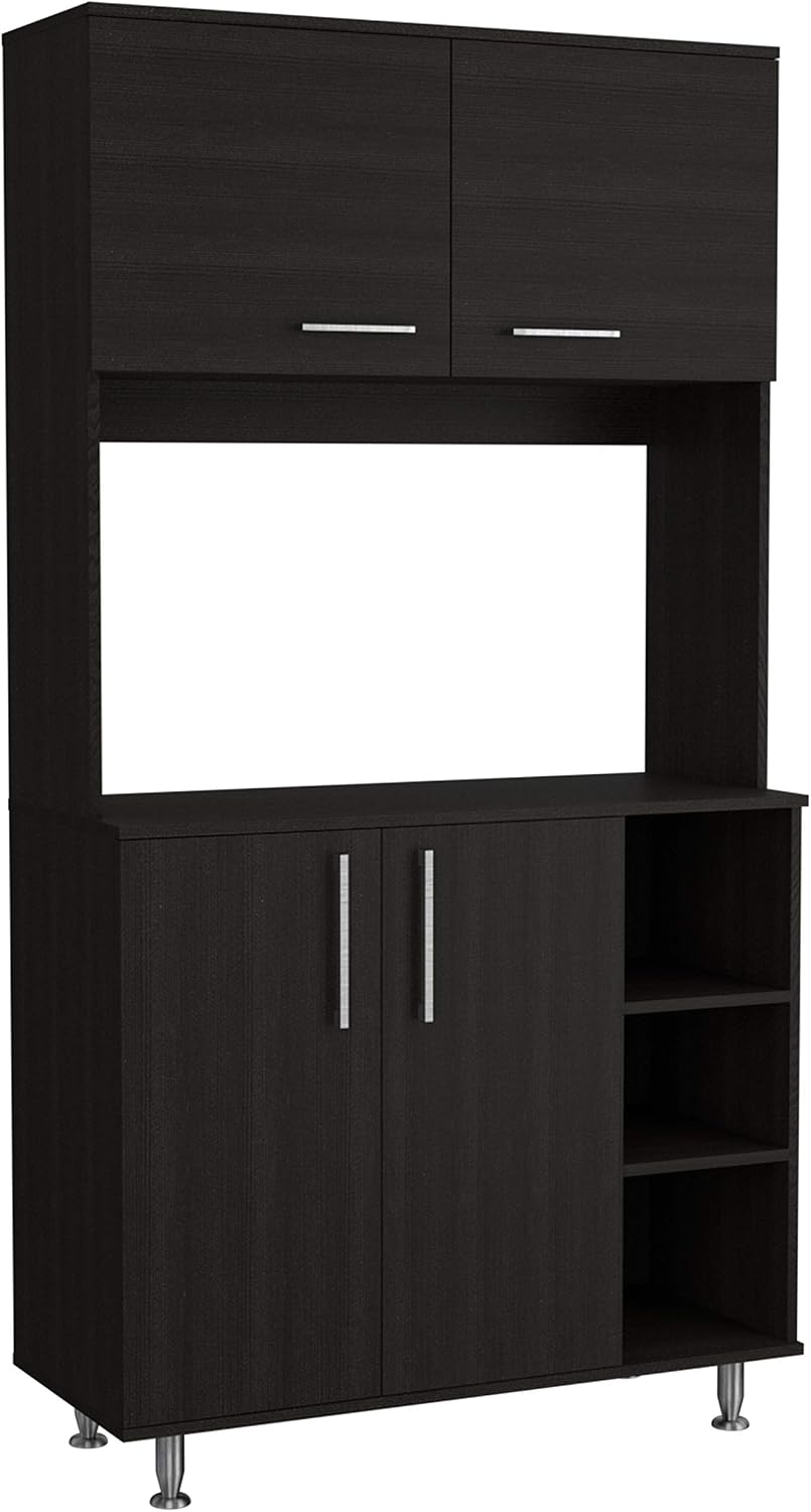 3 Shelf Pantry Cabinet Black