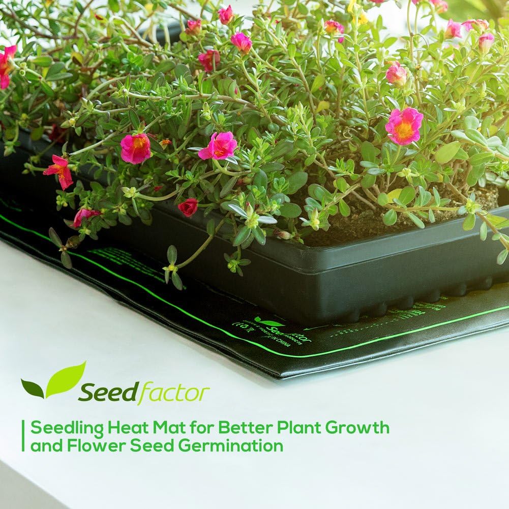 MET Certified Seedling Heat Mat, Seedfactor Waterproof Durable Germination Station Heat Mat, Warm Hydroponic Heating Pad for Indoor Home Gardening Seed Starter