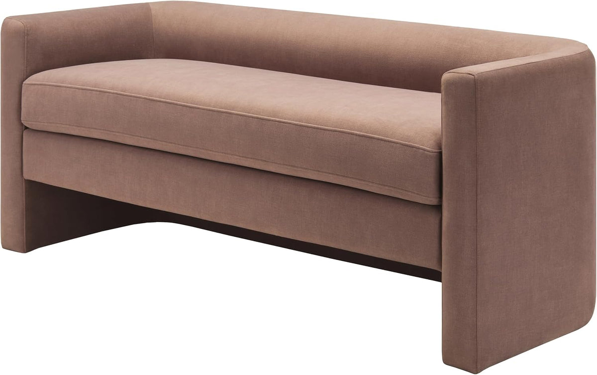 Livabliss Maryann Modern Bench, 24" H x 60" W x 23" D, Clear
