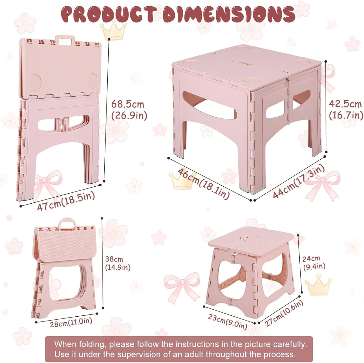 Toddler Table and Chair Set, Kids Foldable Furniture for Playroom, Portable Picnic Dining Station, Homeschool Learning Center, Lightweight Camping Gear, Preschool Study Desk [Object Object]