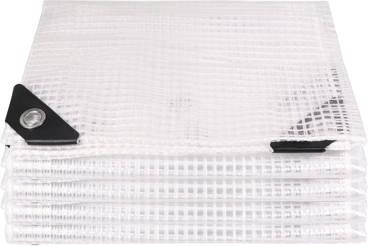 Greenhouse Cover,Clear Plastic Covering, 16Mil Thickness Heavy Duty Clear tarp for Chicken coop,Gardening,Farming, Greenhouse Plastic sheeting with Grommets (White, 3ft*3ft)