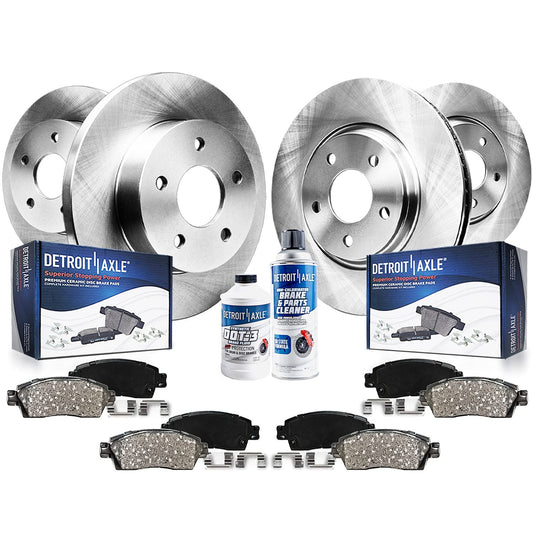 Detroit Axle - Brake Kit for 2010 Chrysler PT Cruiser, Front and Rear Disc Brake Rotors Ceramic Brake Pads w/Hardware Replacemen