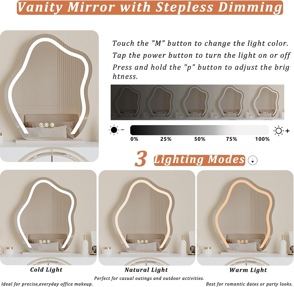 IKuinen White Makeup Vanity with Mirror and Lights, Vanity Set with Free Retractable Side Cabinet, Dresser Table with 5 Solid Wood Drawers, Luxury Dressing Table with Stylish Stool