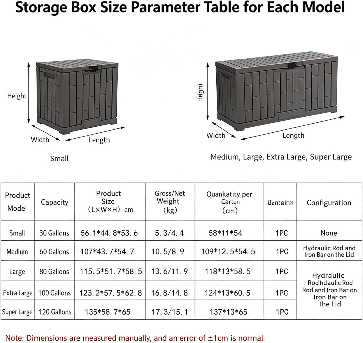 Outdoor Storage Box With Lock Slot, Package Delivery Boxes For Outside, Features Extra-large Storage Space, Deck Boxes Outdoor Waterproof, for A Wide Range Of Applications(Small)