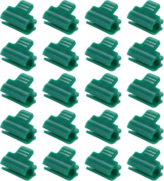 uxcell Greenhouse Clamps for 9/16inch PVC Pipe, 20pcs Greenhouse Film Clamps Shading Net Rod Clip Garden Hoops for Row Cover, Greenhouse Plastic Sheeting(Dark Green)