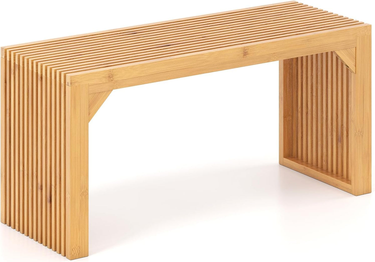 Giantex 36" Bamboo Dining Bench, 660Lbs Capacity, 2-Person Kitchen Table Bench for Living Room, Bedroom, Bathroom, Entryway Hallway, Front Door, End of Bed, Indoor Outdoor Use, 1 Pack