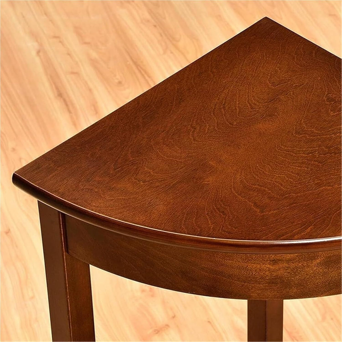 Home Furnishing Corner Tables Compact Triangle Solid Wood Side Table Corner Shelf Unit with 2 Shelves Sofa Accent Table for Small Space Little Corner(Brown)