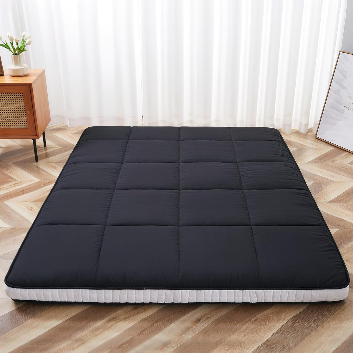 Japanese Floor Mattress - Extra Thick Foldable Twin Size Futon Mattress - Memory Foam Sleeping Pad for Adults - Tatami Mat Suitable for Camping & Guest