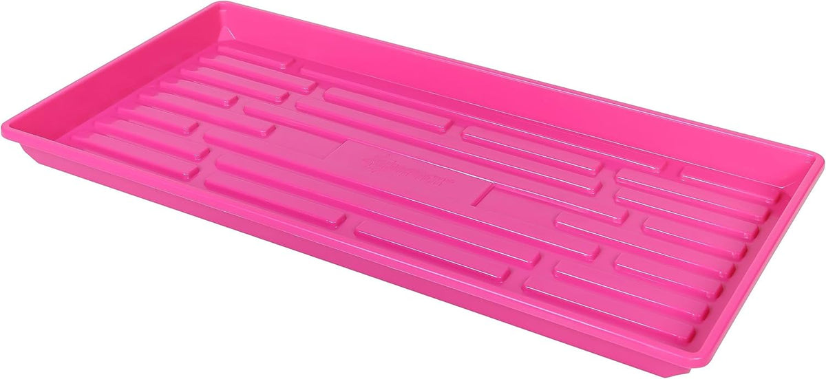 SUNPACK 10" x 20" Heavy Duty Shallow Plastic Seed Starting Tray, Magenta, 1" - No Drainage Holes, Perfect for Greenhouses or Indoor Gardening