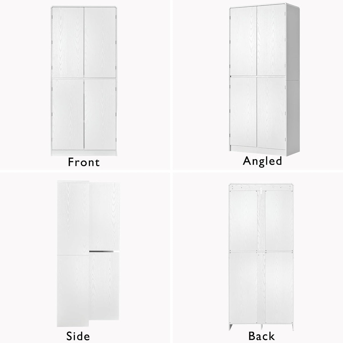 72" Tall Pantry Cabinet with 8 Door Shelves, 250lb Heavy Duty Storage Cupboard with Drawer, Modern Farmhouse Organizer for Office & Dining, White