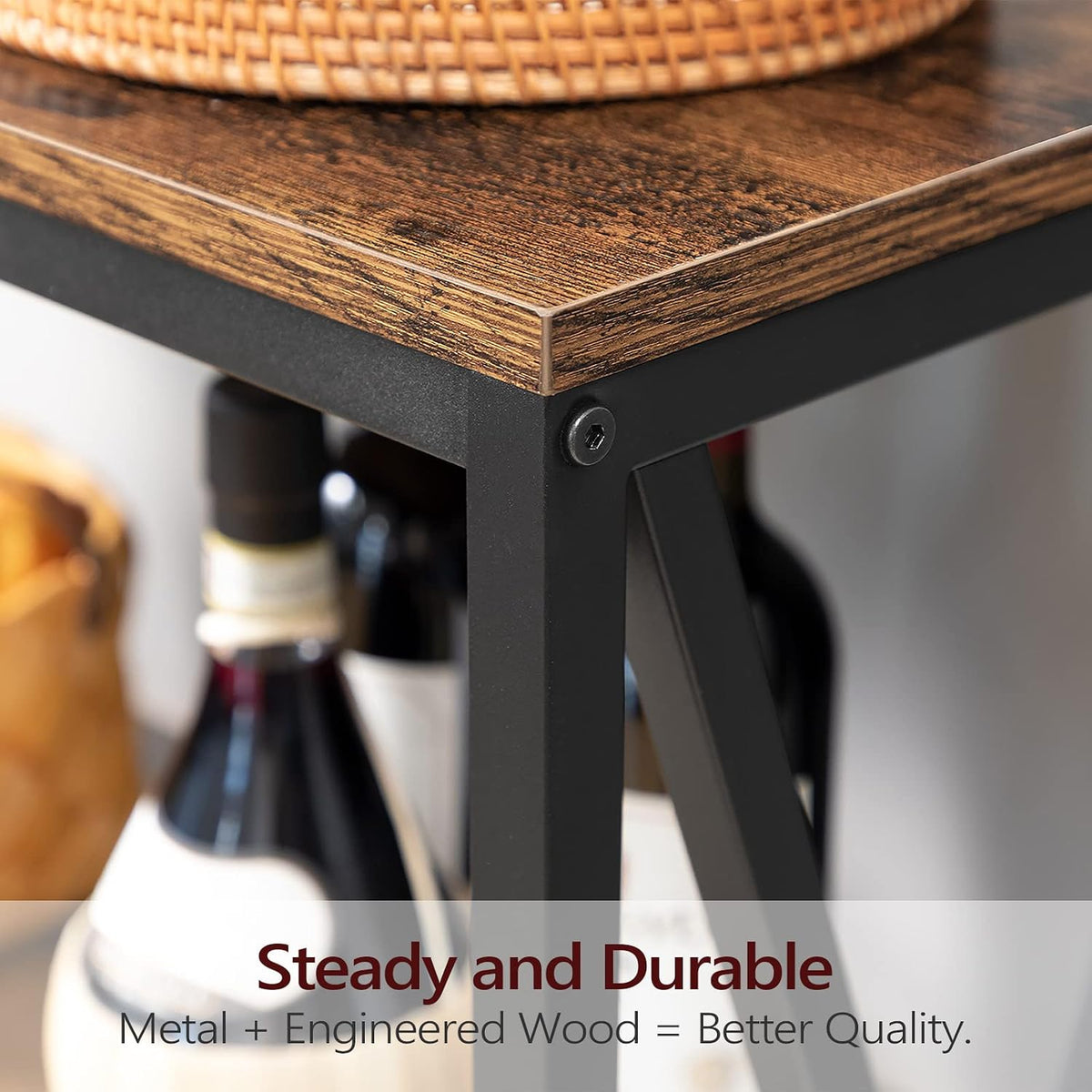 MAHANCRIS 55" Sofa Table, Industrial Console Table, 3-Tier Narrow Sofa Table with Storage Shelves, Foyer Table for Entryway, Hallway, Kitchen, Living Room and Bedroom, Rustic Brown CTHR80401