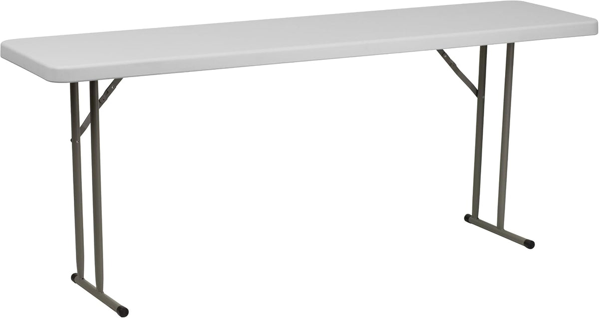 Flash Furniture 6 ft Plastic Folding Training Table, Granite White | Durable Construction, Commercial Use