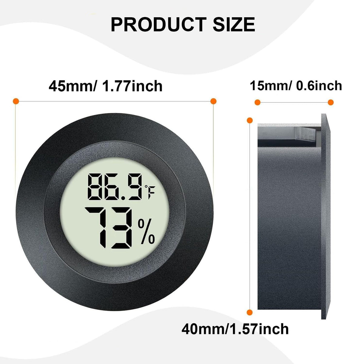 6 Pack Hygrometer Thermometer Digital Humidity Meter Indoor/Outdoor Humidity Monitor Reptile Thermometer for Greenhouse Humidors Terrarium Jars ℉/ ℃(6)