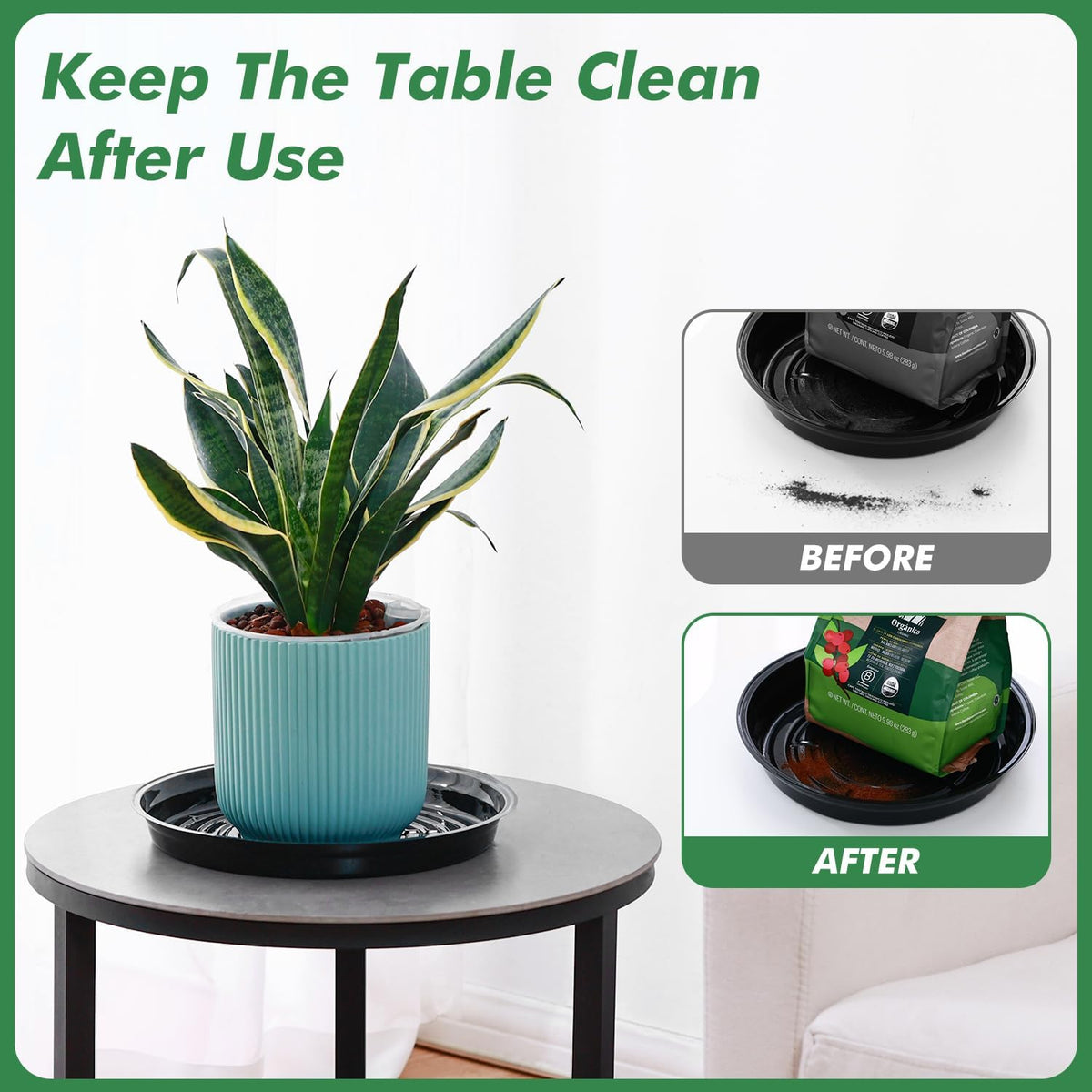20 Pack 12 Inch Plant Saucer, Black Plant Saucers for Indoors Outdoors, Large Plastic Plant Saucer for Plant Pots Plant Water Catcher Tray, Flower Pot Saucers Bulk Plant Drip Trays for Potted Plants