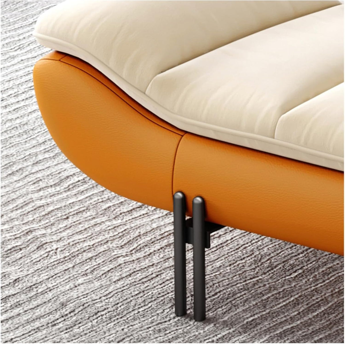 Modern Leathers End of Bed Bench for Bedroom,Upholstered Storage Ottoman Entryway with for Living Room Entryway(Orange,180 * 50 * 42cm)
