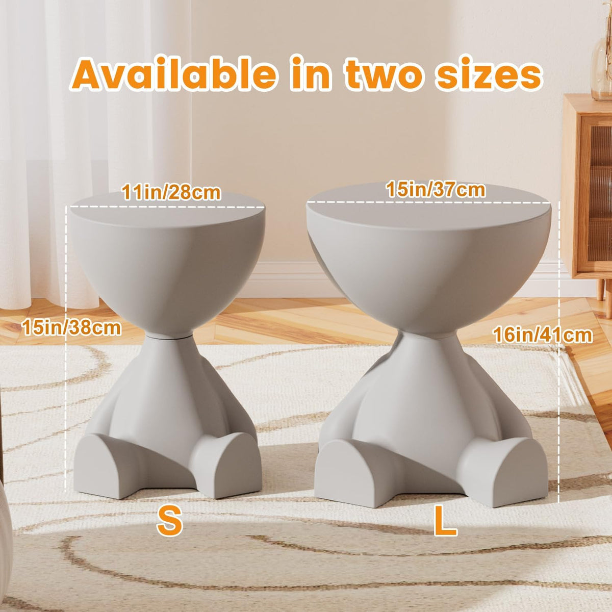 Circle Side Table, Round Modern End Table, Waterproof & Durable, Small Coffee Table for Living Room, Bedroom, Bedside, Versatile Accent Table - Milky