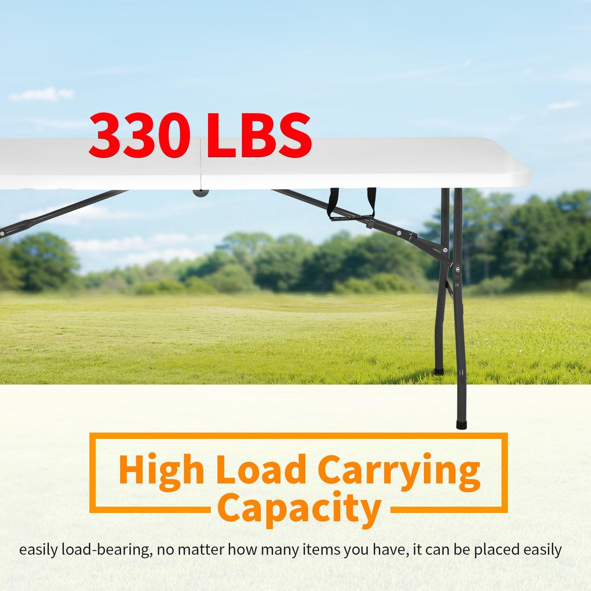 PayLessHere Folding Tables 6ft Plastic Half Portable Foldable Table for Parties Wedding BBQ Camping, White 6 FT