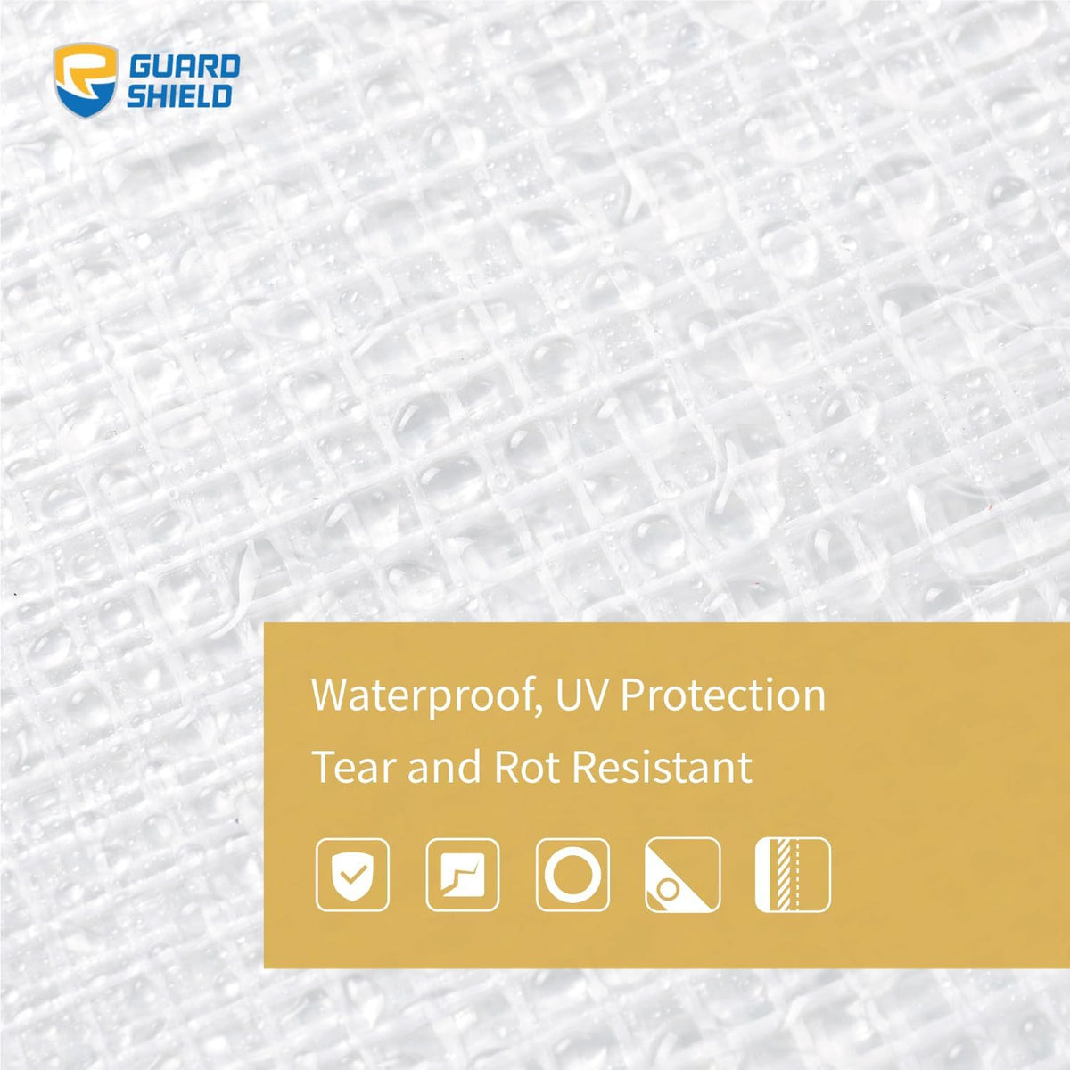 GUARD SHIELD Clear White Tarp Heavy Duty 6x8 Feet Waterproof for Greenhouse Outdoor Garden Poly Cover UV Resistant 3x3 Weave 10mil