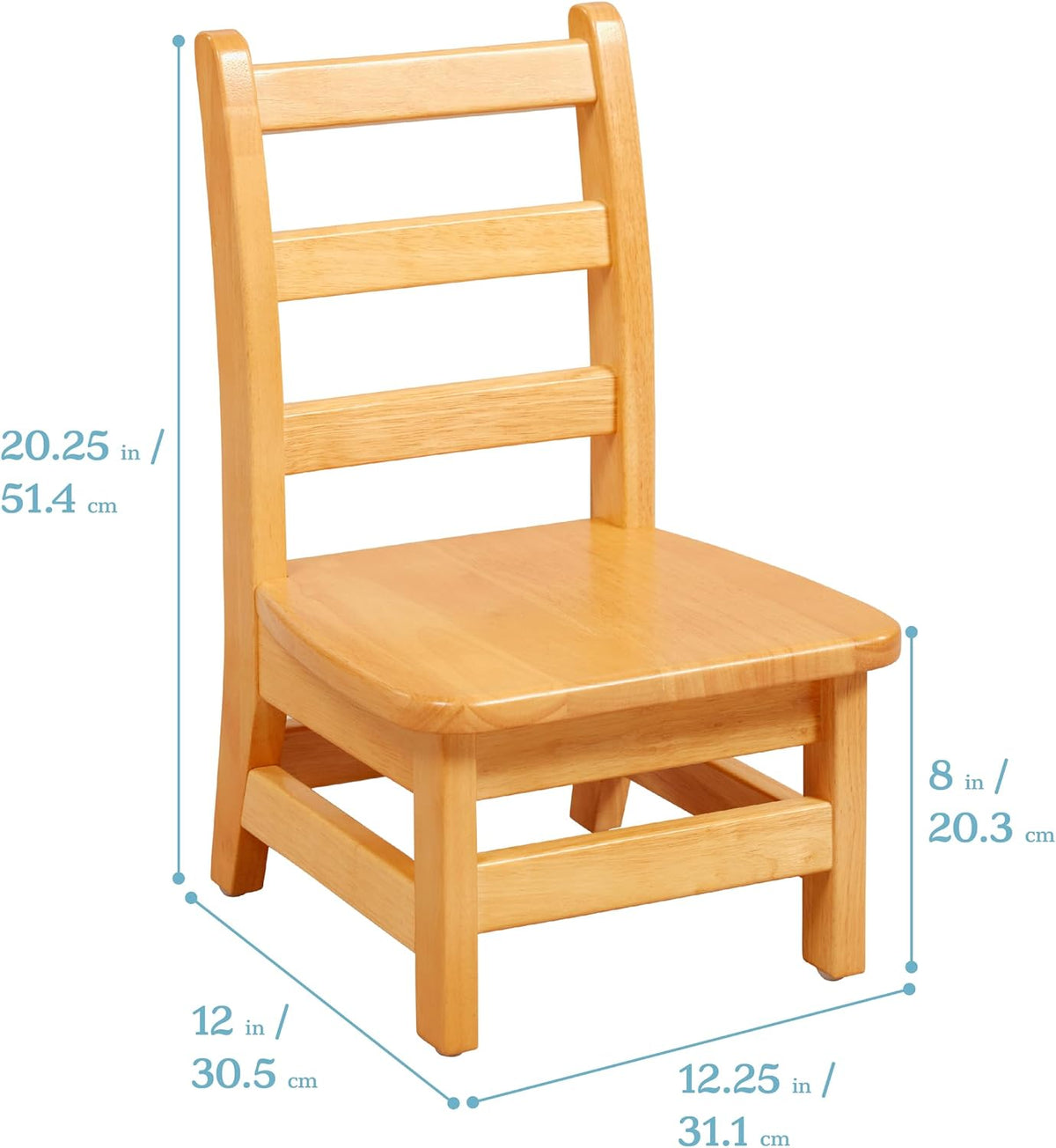 ECR4Kids 30in x 30in Square Hardwood Table with 16in Legs and Two 8in Chairs, Kids Furniture, Honey, 3-Piece | Durable rubberwood, GREENGUARD Gold Certified, ANSI/BIFMA Compliant, 2-3 years, 74 lb seat capacity, classroom & home use
