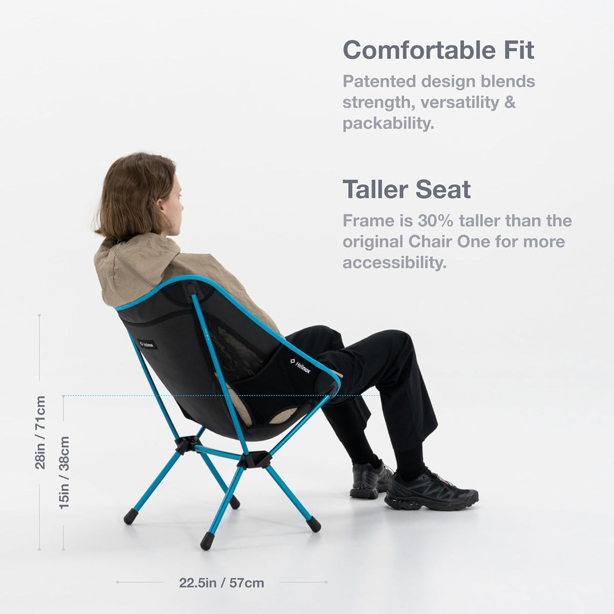 Helinox Chair One (re) High-Performance Camping Chair, Lightweight Compact Collapsible Outdoor Chairs, Backpacking, Picnic, Adventures, Heritage Multi Block