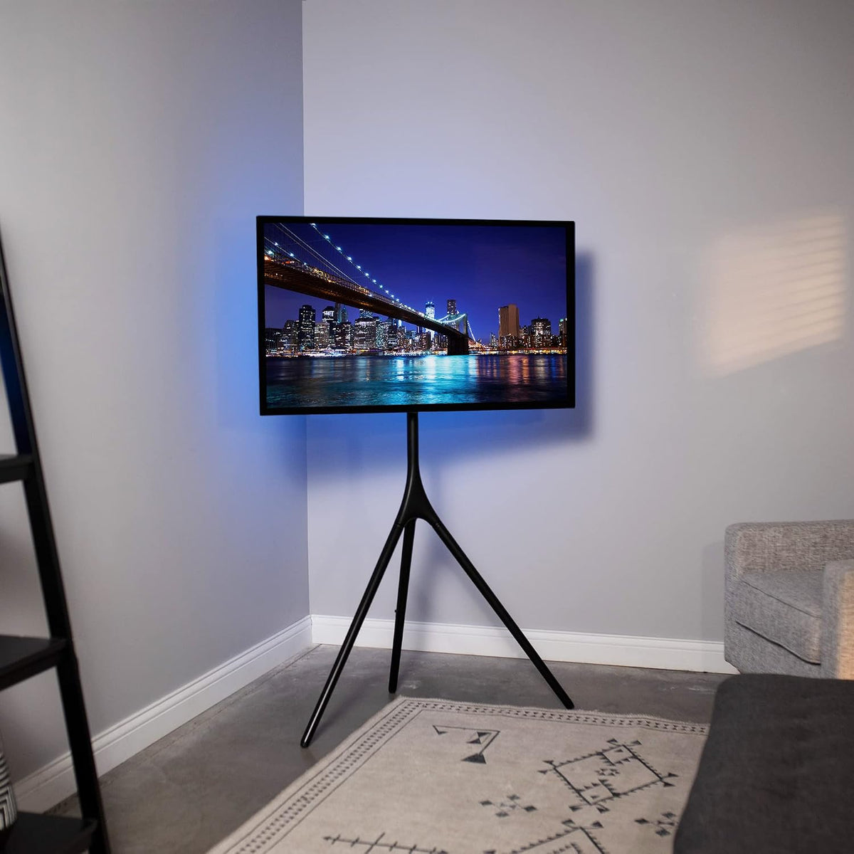 VIVO Black Easel TV Stand for 45 to 65 inch Screens, STAND-TV65AB | Articulating Artistic Studio Display Stand, Adjustable TV Mount with Swivel, Tripod Base, Max VESA 600x400, Holds 77 lbs