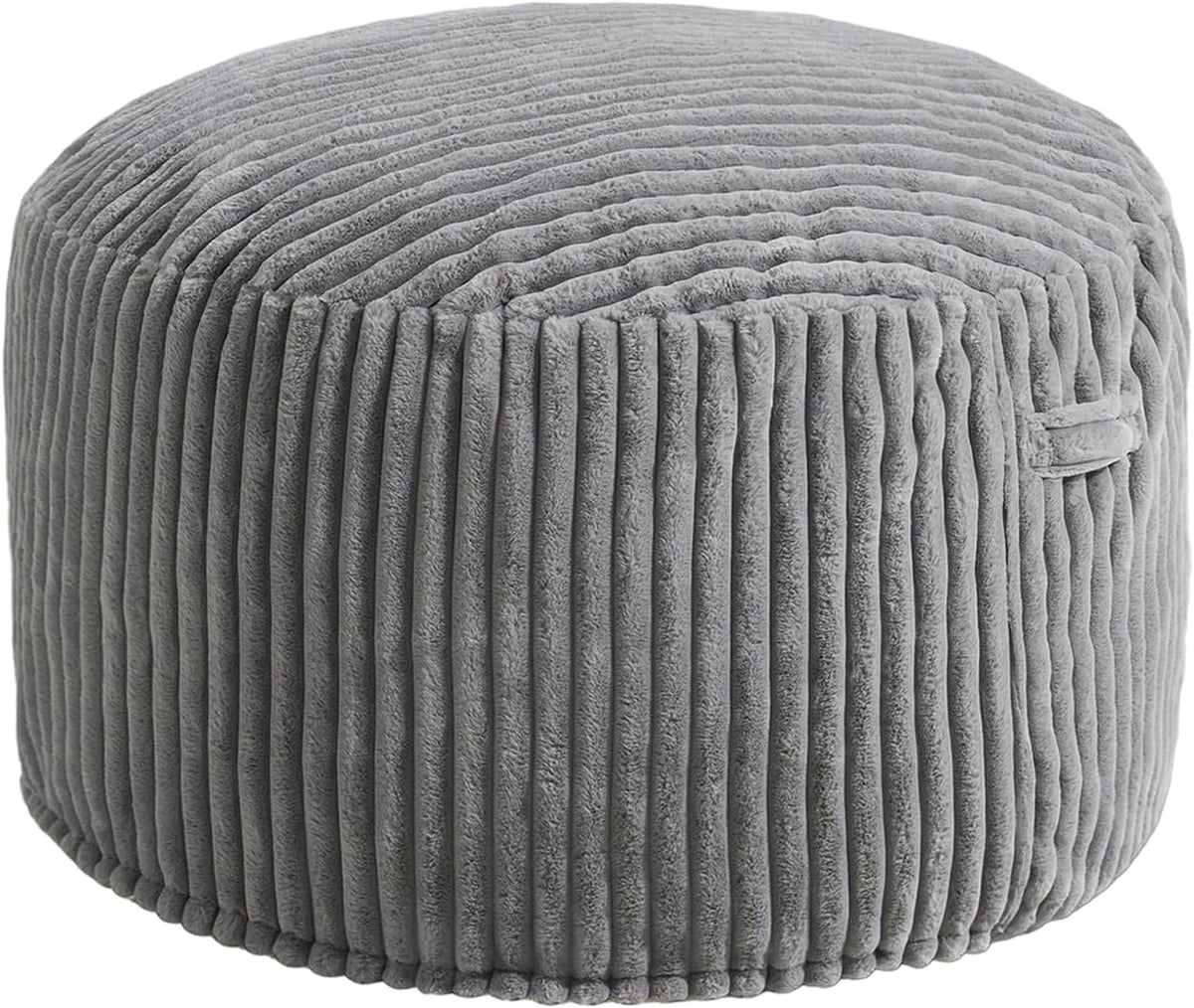 Hobestluk Adult Bean Bag Chair Giant Beanbag with Filling Living Room 3FT | Grey Large Big Oversized Bean Bag Chair Memory Foam Filling Machine Washable Fluffy Cover Bedroom Dorm Reading Gaming