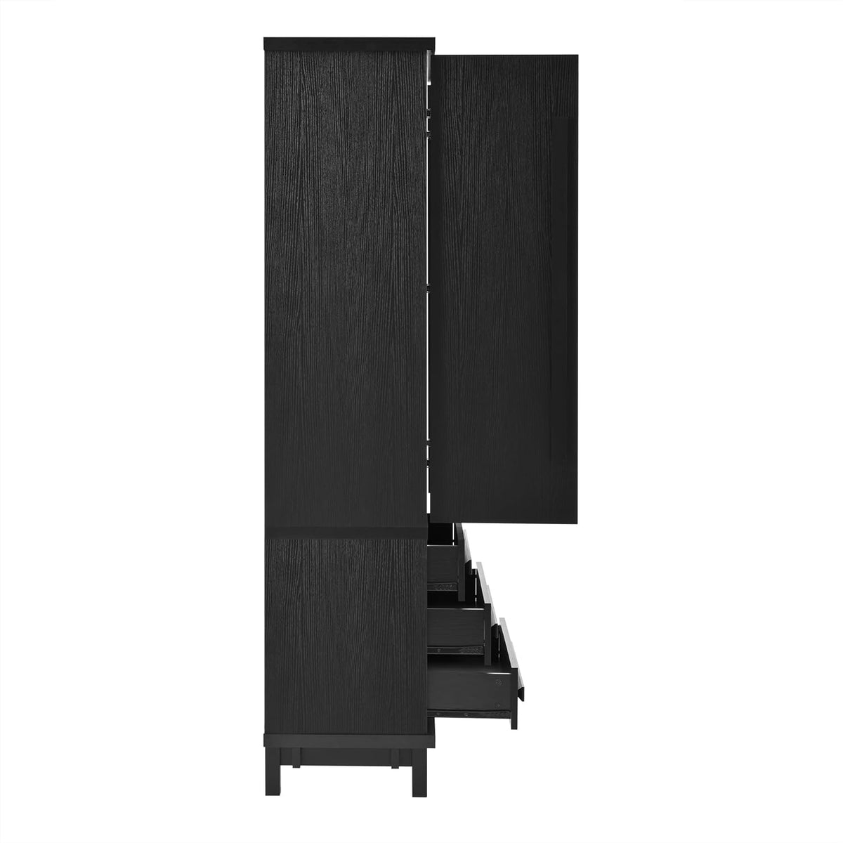 Christopher Knight Home Chenny 70''H Wooden Kitchen Pantry Cabinet, Storage Cabinet with Adjustable Shelves, 6 Door Internal Storage Compartments & 3 Drawers, Freestanding Cupboard Cabinet, Black