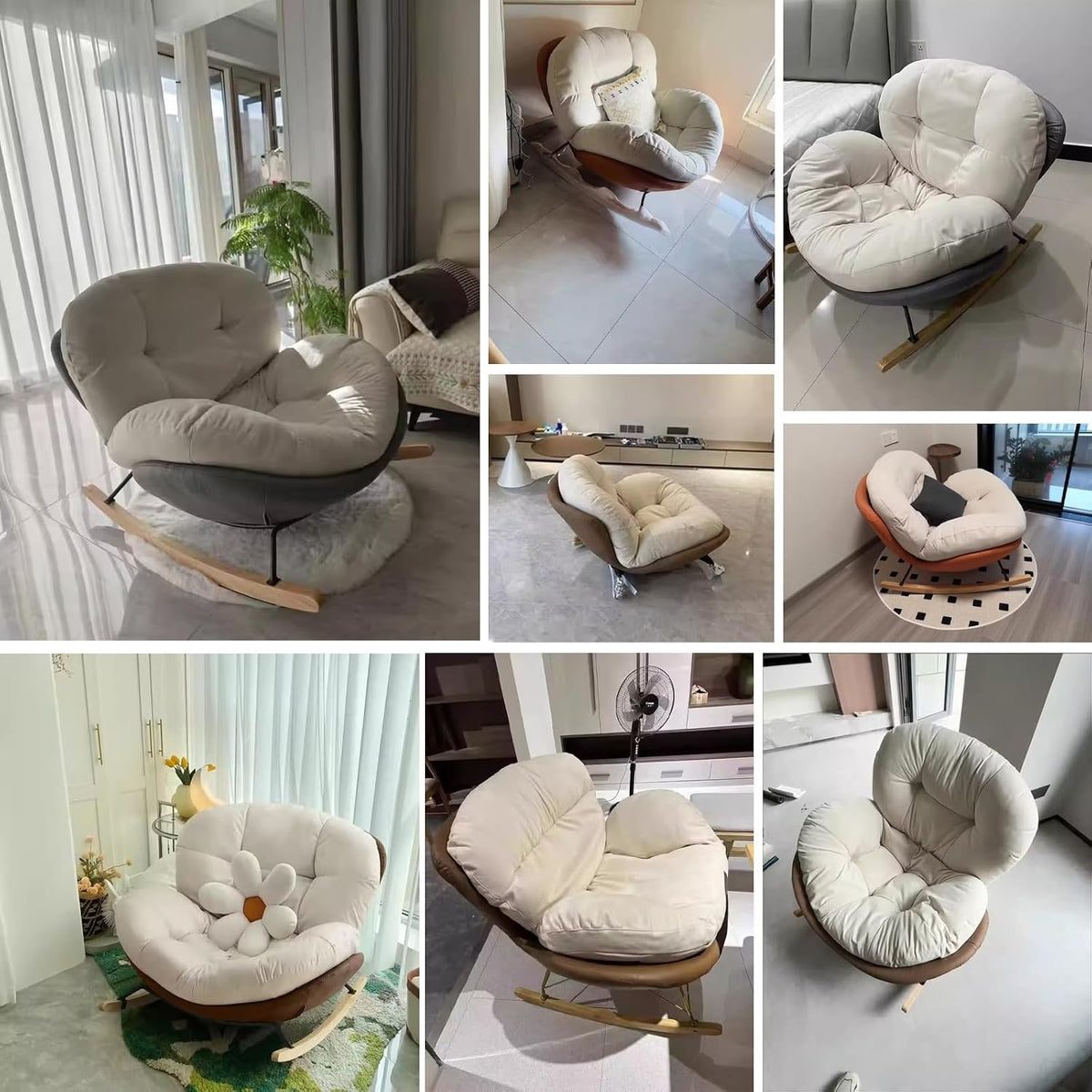 Cozy Accent Rocking Chair, Recliner Glider, Corner Reading Chair, High Backrest Padded Seat for Living Room, Bedroom, Offices