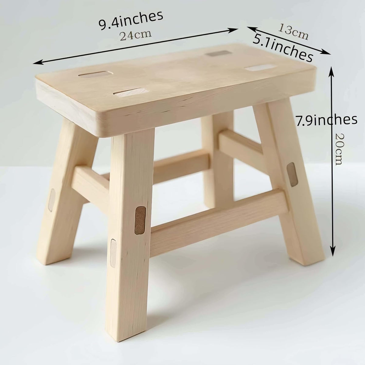 DIY Wooden Stool Kit, Mortise and Tenon Construction, 9.4 x 5.1 x 7.9 inches, Natural Birch Tree