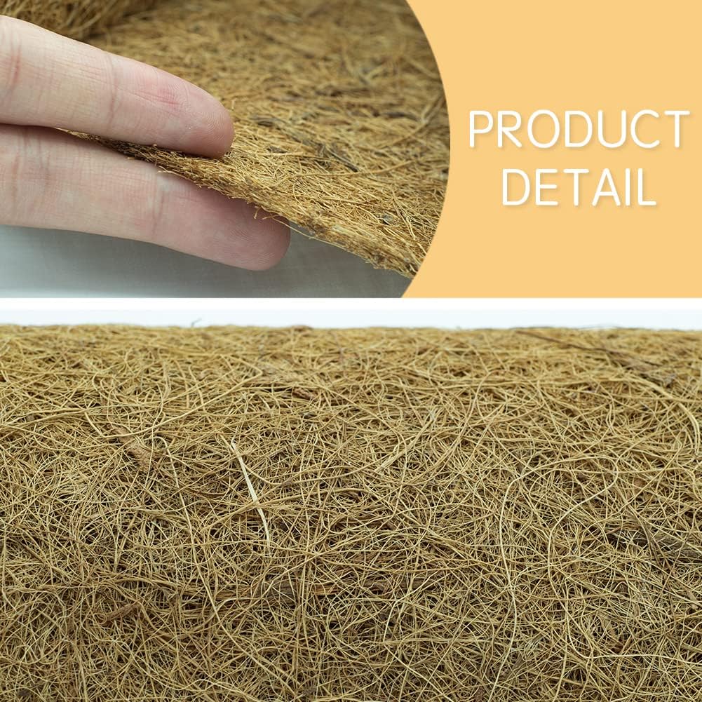 Coco Liner Roll, Yarrdfir 12x120 inch Natural Coconut Liners for Planter Flower Basket, Reptile Carpet, Natural Coconut Fiber mat, Garden Decoration, Animal pet pad