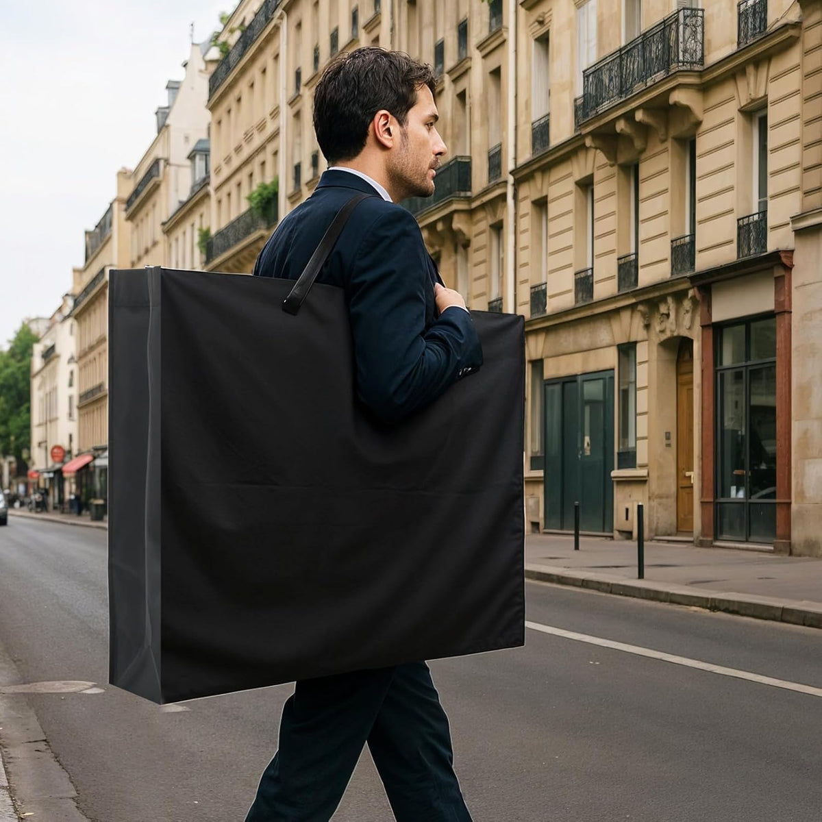 EupHHonycs 6 Foot Folding Table Storage Bag Portable Waterproof Heavy Duty Large Carrying Bag for Folding Picnic/Camp Tables Transport Organizer, 31" D X 37" W X 4.5" H, Black