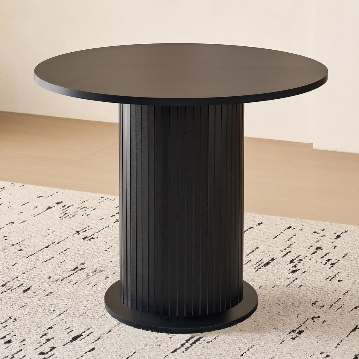 31.5" Round Dining Table for 2, Modern Small Pedestal Kitchen Table, Space Saving, for Apartment Dining Living Room,Black
