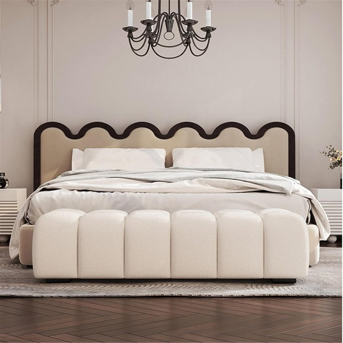 Modern Fabric Bed end Bench Long Bedroom Tatami Mat Dressing Room Sofa Wooden Shoe Changing Stool Entryway(Large)
