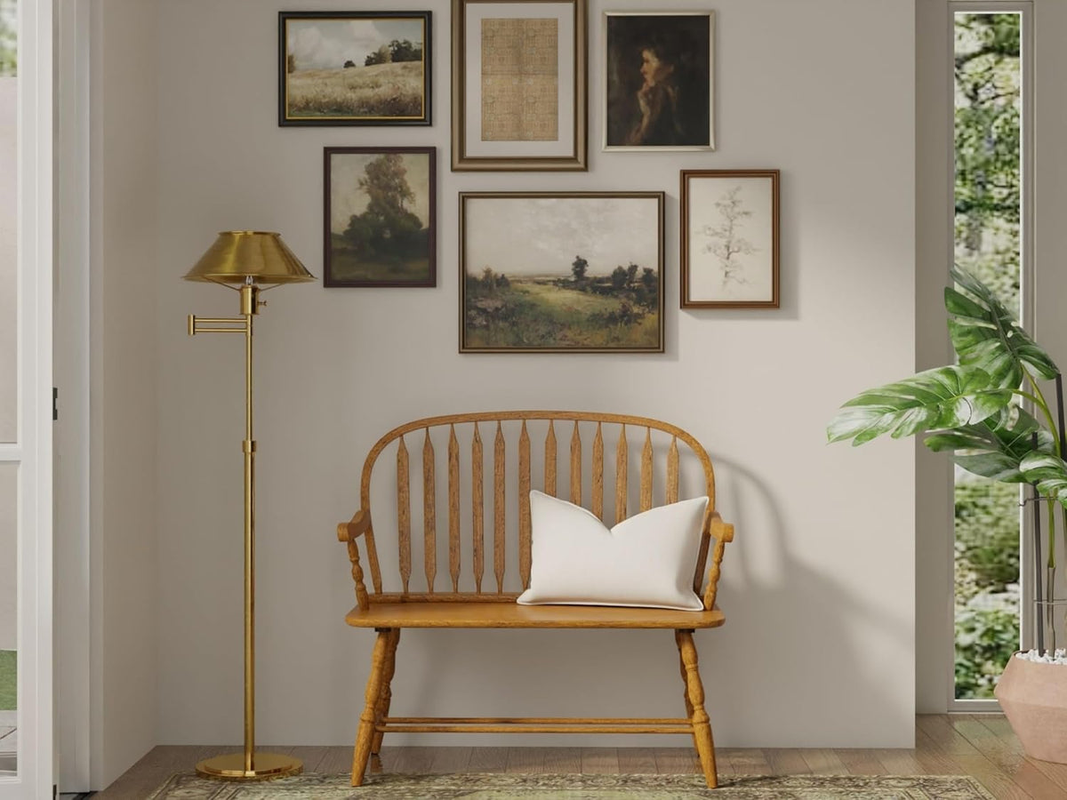 Carolina Chair & Table Farmhouse Windsor Bench – Traditional Style Spindle Back Multi-Step Finish Wooden Frame and Seat Modern Bench - 2 Person Seating Home Decorative Accent Furniture (American Oak)
