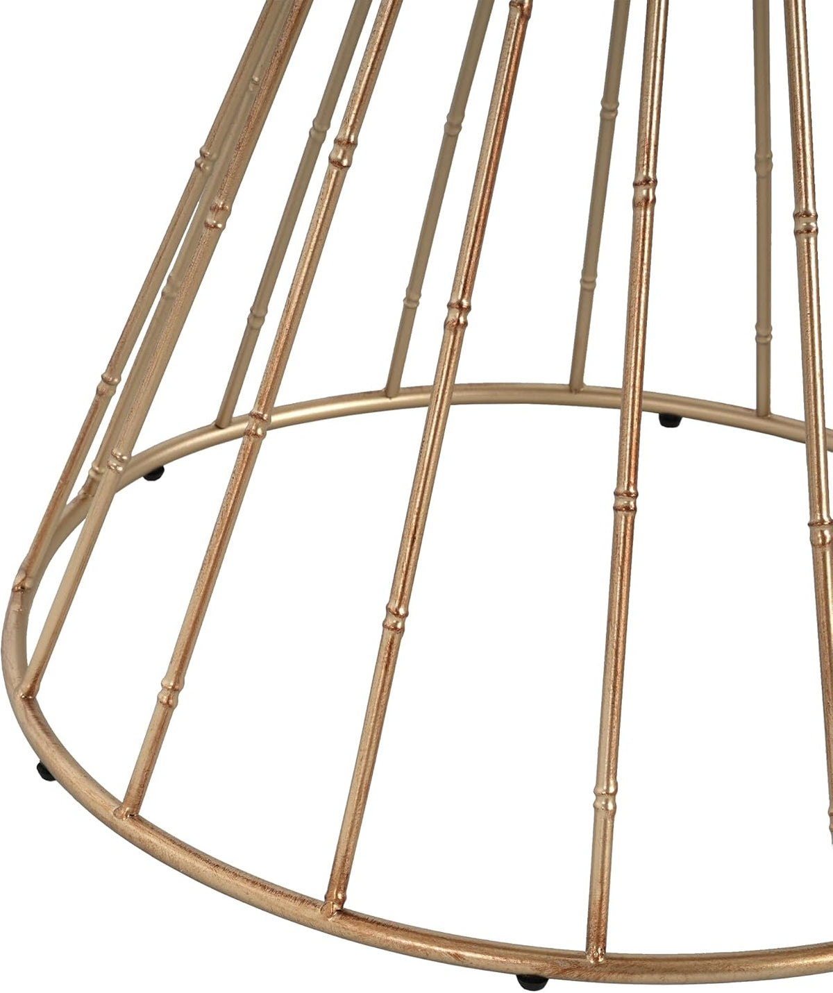 Vintage-Inspired Pine Side Table with Cut-Out Edge, Antique Gold & Natural Finish - Ready to Use