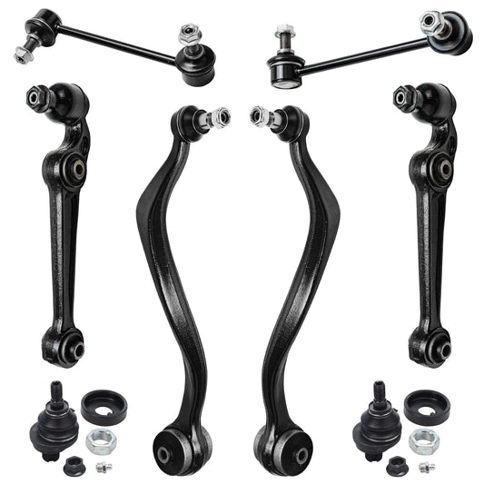 Detroit Axle - 8pc Front End Suspension Kit for Ford Fusion Mercury Milan Lincoln MKZ, Lower Rearward Forward Control Arms with