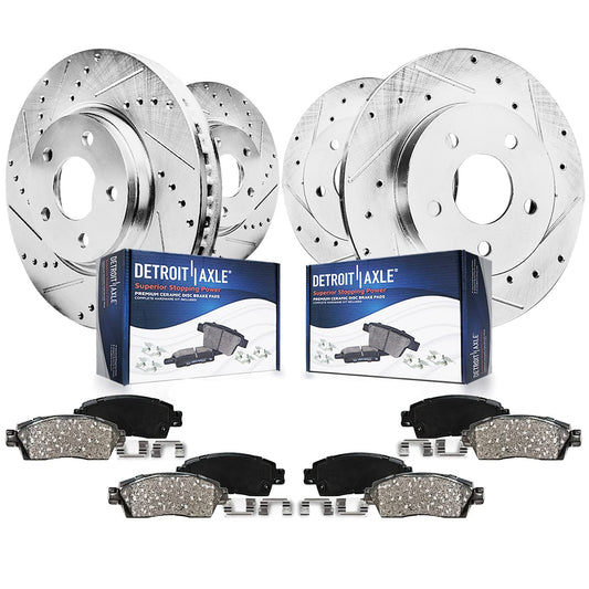 Detroit Axle - Brake Kit for Chrysler 200 Sebring Dodge Avenger Caliber Compass Patriot Replacement 11.57 inch Front & 10.31 inc
