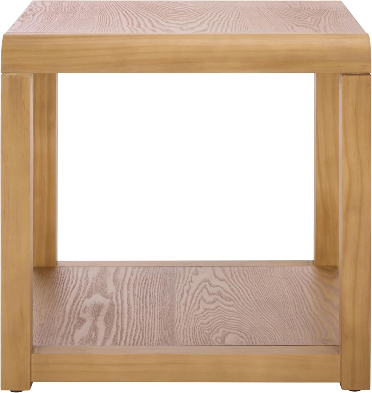 SAFAVIEH Home Collection - Omara Square Side Table, Natural Brown Wood with Lower Shelf (ACC2318A)
