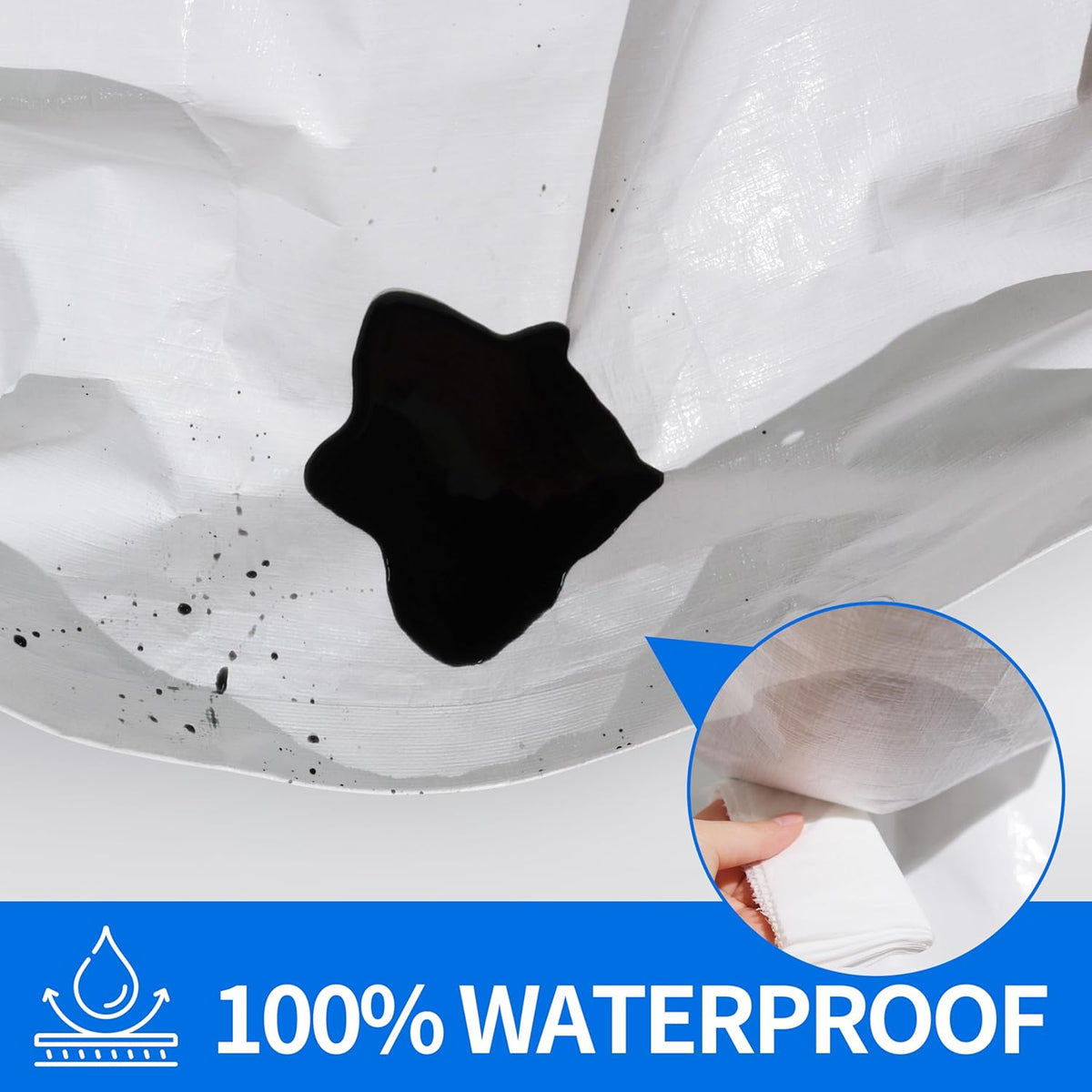Tarp 10x20(2packs) ft Heavy Duty 12mil 100% Waterproof High Durability Multipurpose,Uv Resistant,White Tarp Suitable for Swimming Pools, Boats, Camping, Courtyards, Etc -by MVPNET