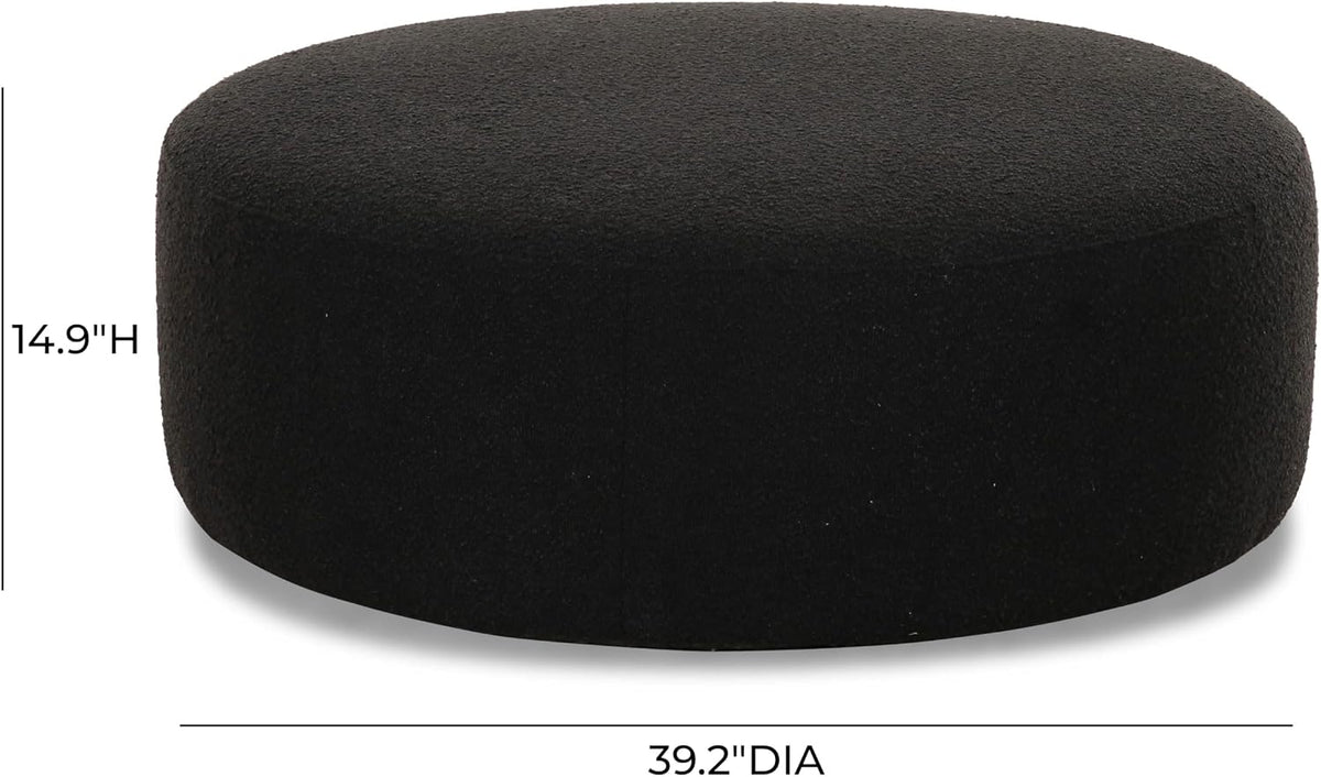 Tov Furniture Broohah Black Boucle Ottoman