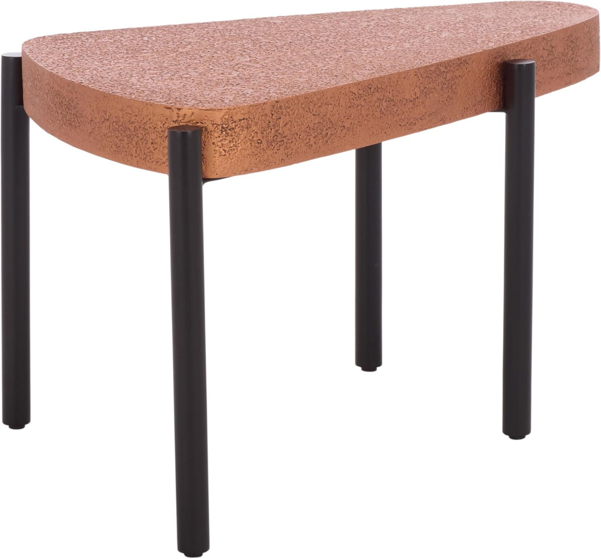 SAFAVIEH Home Collection - Sado Triangular Iron Accent Table in Brown & Black Finish, Mid-Century Modern Side Table (ACC3241A)