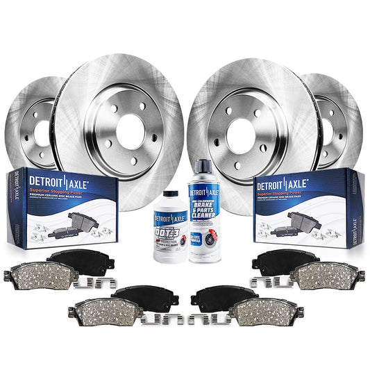 Detroit Axle - Brake Kit for 2014 2015 2016 2017 2018 2019 Nissan Rogue, Disc Brake Rotors Ceramic Brake Pads w/Hardware Replace